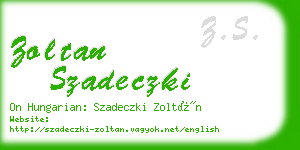 zoltan szadeczki business card